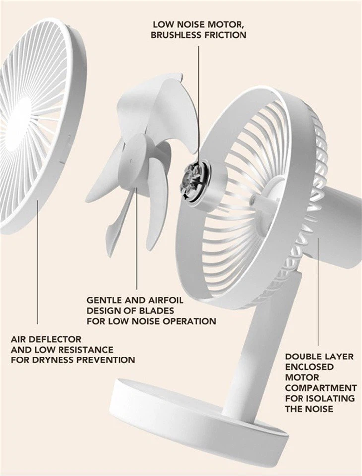 F52 4000mah table fan